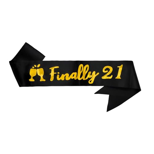 ALLY-MAGIC 21 Geburtstag Schärpe, Schwarz Gold Endlich 21 Geburtstag Satin Schärpe für 21 Geburtstag Party Dekoration Frauen Geburtstagsgeschenk Party Favor Zubehör Y421STJD ALLY-MAGIC 21 Geburtstag Schärpe, Schwarz Gold Endlich 21 Geburtstag Satin Schärpe für 21 Geburtstag Party Dekoration Frauen Geburtstagsgeschenk Party Favor Zubehör Y421STJD von ALLY-MAGIC