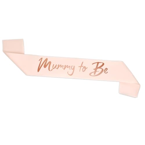 ALLY-MAGIC Mummy to Be Schärpe Baby Shower Schärpe Rosa Goldfolie Sprüche Babyparty Accessoires Geschenke für Schwangerschaft Bald Mama Baby Dusche Babyshower Baby Willkommensparty Deko E9MMJD von ALLY-MAGIC