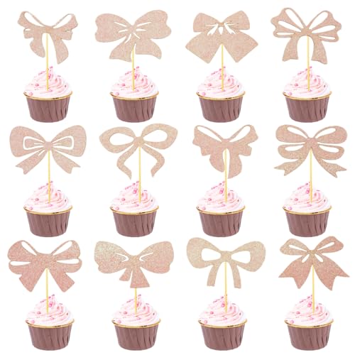 ALLY-MAGIC Y6HDJPDCQ Cupcake-Topper, rosa Schleife, Kuchendekoration, Kokette-Thema, Schleife, Cupcake-Dekoration für Hochzeit, Babyparty, Geburtstag, Party, 12 Stück ALLY-MAGIC Y6HDJPDCQ Cupcake-Topper, rosa Schleife, Kuchendekoration, Kokette-Thema, Schleife, Cupcake-Dekoration für Hochzeit, Babyparty, Geburtstag, Party, 12 Stück von ALLY-MAGIC