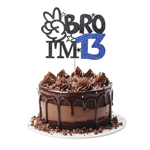 Y4BROCP Tortenaufsatz zum 13. Geburtstag, glitzernder Bro I'm 13 Birthday, Kuchendekoration, für lustige Party-Dekorationen zum 13. Geburtstag von ALLY-MAGIC
