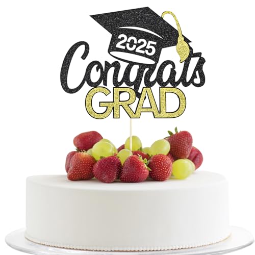 Y8HJBYDG Tortenaufsatz zum Schulabschluss, Abschlussfeier, 2025 High School College Graduate Party Supplies von ALLY-MAGIC