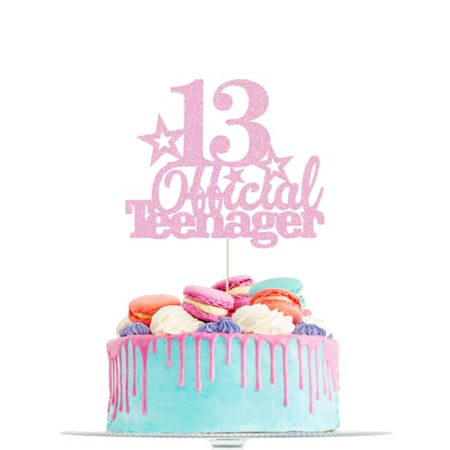 Y8SSSSRCP Tortenaufsatz "Happy 13th Birthday", 13 süße Themen-Aufsätze, Glitzer, offizielle Teenager-Dekorationen für Partyzubehör von ALLY-MAGIC