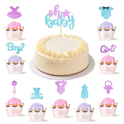 Y9LFSGCP Tortenaufsätze für Babypartys, für Jungen oder Mädchen, Cupcake-Aufsätze, Oh Baby-Kuchenaufsätze, 19 Stück, für Babyparty, Party, Kindergeburtstag, Kuchendekoration, Zubehör Y9LFSGCP Tortenaufsätze für Babypartys, für Jungen oder Mädchen, Cupcake-Aufsätze, Oh Baby-Kuchenaufsätze, 19 Stück, für Babyparty, Party, Kindergeburtstag, Kuchendekoration, Zubehör von ALLY-MAGIC