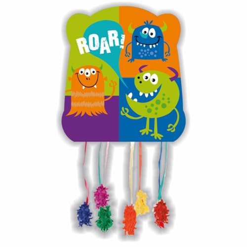 ALMACENESADAN, 5399 Geburtstagsparty, bestehend aus Pinata, Maße 28 x 33 cm, Breite 10 cm, Produkt aus Karton und Papier. (Monster Fun) von ALMACENESADAN