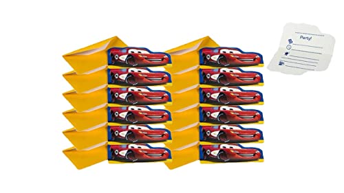 ALMACENESADAN 8435510347819 4781 Disney Party-Set, Lightning McQeen bestehend aus 12 Einladungen mit Umschlag Silhouette Cars ideal für Partys und Geburtstage von ALMACENESADAN