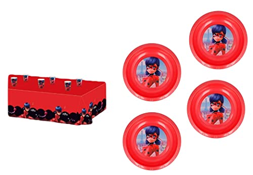 ALMACENESADAN 8435510348977, 4897 Set Lady Bug, Miraculous, bestehend aus Tischdecke Party Superpiloten 120 x 180 cm, 4 wiederverwendbare Schüsseln, ideal für Partys und Geburtstage ALMACENESADAN 8435510348977, 4897 Set Lady Bug, Miraculous, bestehend aus Tischdecke Party Superpiloten 120 x 180 cm, 4 wiederverwendbare Schüsseln, ideal für Partys und Geburtstage von ALMACENESADAN