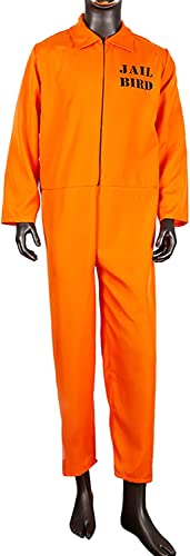 ALMDA Häftling Kostüm, Halloween Prisoner Fancy Dress Costume, Insasse Mottoparty, Karneval (XXL) von ALMDA