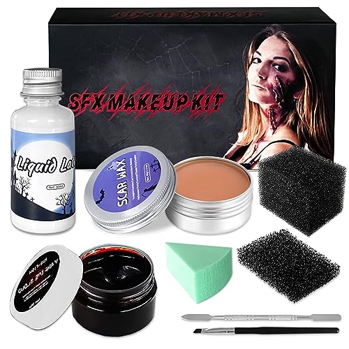 Halloween Schminke Wunden Narben Set: SFX Blut Wunden Narben Wachs - Kunstblut Narben Set für Erwachsene Kinder - Karneval Party Zombie Vampir Kostümfeste Cosplay (SFX) von ALMDA