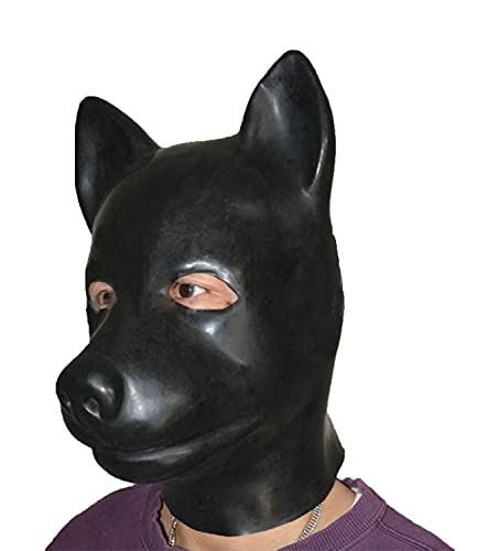 ALMYMM Hundemaske Latex Masken Petplay Hundemaske latexmaske Hunde Masken Sexspielzeug für Paar Sexspiel Sklave Cosplay Party Maskerade von ALMYMM