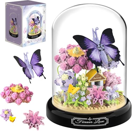 Blumenstrauß-Bauset für Erwachsene, Tiere, Blumen, 582 Teile, botanische Kollektion, Mini-Bausteine-Set, Valentinstag für sie, Mutter, Frau, Freundin Blumenstrauß-Bauset für Erwachsene, Tiere, Blumen, 582 Teile, botanische Kollektion, Mini-Bausteine-Set, Valentinstag für sie, Mutter, Frau, Freundin von ALNIYATX