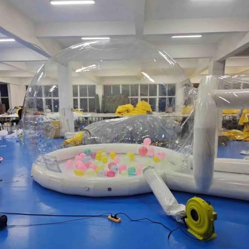 ALSUP Transparentes Aufblasbare Bubble House Mit Luftgebläse + Elektrischer Pumpe, Mit Einzeltunnel-Gewächshauszelt Für Party-Hochzeit/Kinder Spielen,Type c,3M von ALSUP