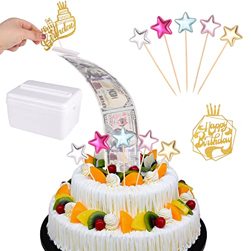 ALTcompluser Kuchen Spardose Geld Ziehen Geburtstag Spardose Tortendeko Set mit 100 Stück Klarsichtbeutel 2 pcs Happy Birthday und 5pcs Stern Cake Toppers für Torten Größe in 8 Zoll oder Größere ALTcompluser Kuchen Spardose Geld Ziehen Geburtstag Spardose Tortendeko Set mit 100 Stück Klarsichtbeutel 2 pcs Happy Birthday und 5pcs Stern Cake Toppers für Torten Größe in 8 Zoll oder Größere von ALTcompluser