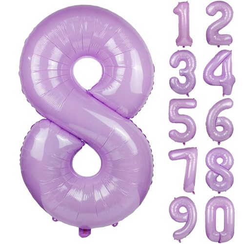 101,6 cm große Macaron-Zahlenballons, Helium-Folie, Mylar-Ballon, Geburtstagsparty, Bankett, Dekoration (Violett 2) von ALUNME