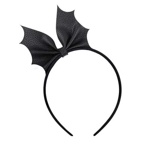 ALUNME Fledermausflügel Stirnbänder für Frauen Mädchen Kostüm Schwarz Teufelshörner Stirnband Cosplay Fledermaus Kostüm Haarschmuck von ALUNME