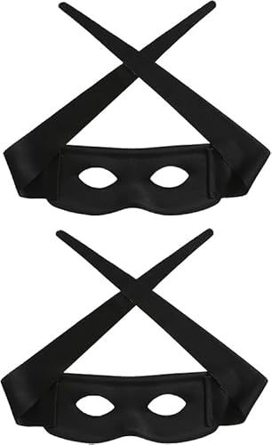 ALUNME Halloween-Augenmaske, Kostüm, Zubehör, Superhelden-Maske, Banditen-Maske, Cosplay, Partygeschenk (zwei schwarze Augenmaskenköpfe) von ALUNME