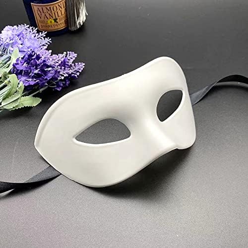 Herren Maskerade Maske Halbgesichtsmaske für Ball Proms und Halloween (weiße Maske) von ALUNME