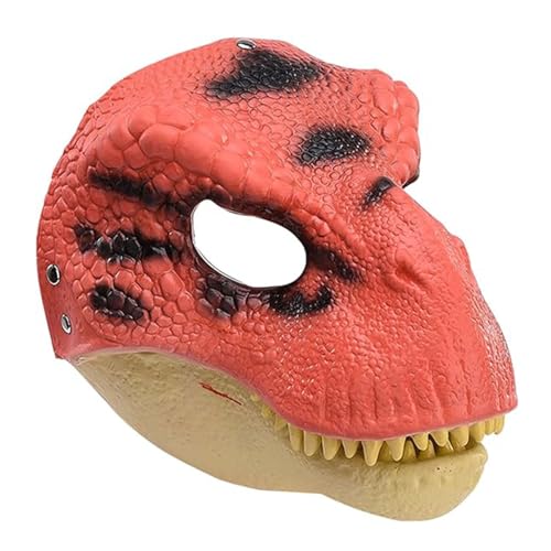 ALXOY Dino Latex Maske Dinosaurier Maske Bewegende Kiefer Tier Masken Velociraptor Maske für Halloween Weihnachtskostüme Party (Brown) von ALXOY