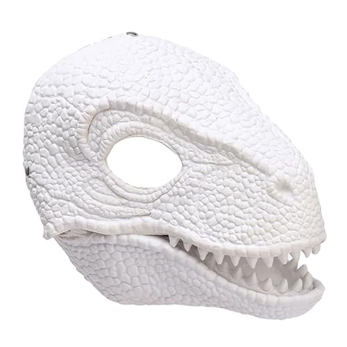 Tier-Dinosaurier-Maske, Dino-Masken für Kinder, offener Kiefer, realistische Latex-Dinosaurier-Maske für Cosplay, Party, Geburtstag (weiß) von ALXOY