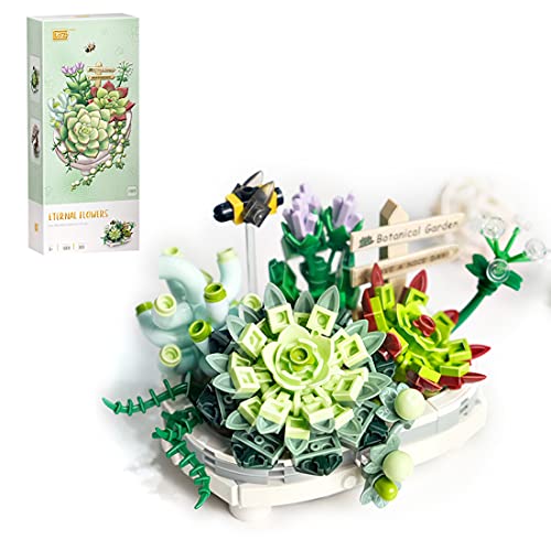 ALiquid Bonsai Klemmbausteine Set, Sukkulente Topfpflanzen Bausatz, Mini Bausteine Nicht Kompatibel mit Lego - 389 Teile von ALiquid