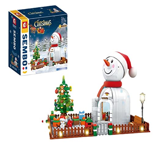 ALiquid Schneemann Haus Klemmbausteine Set, Weihnachten Bausatz, Bausteine Kompatibel mit Lego - 573 Teile von ALiquid