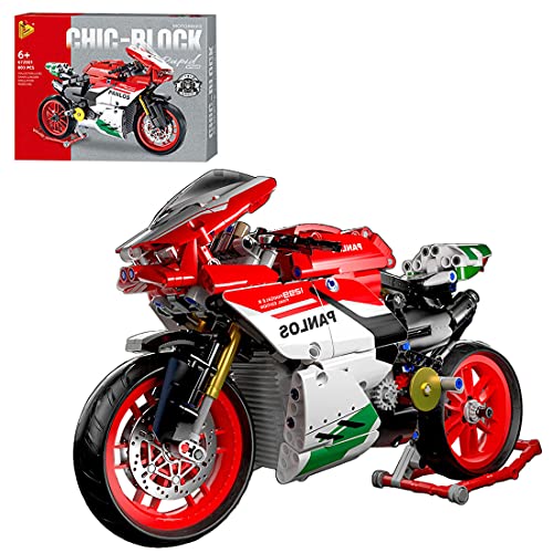 ALiquid Technik Motorrad Klemmbausteine Set, Technik Rennmotorrad Bausatz für 1299, Bausteine Kompatibel mit Lego - 803 Teile von ALiquid