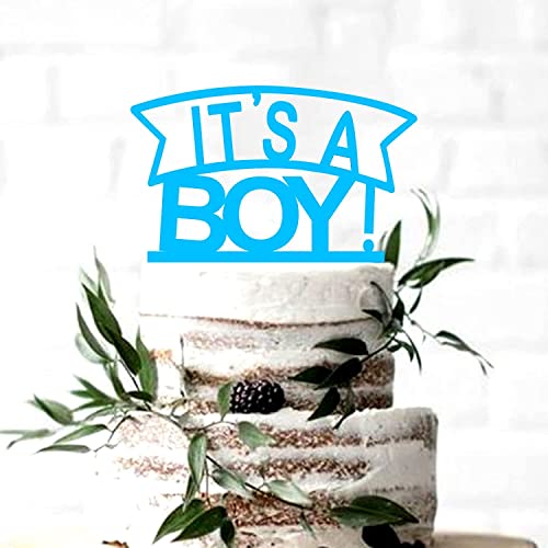 Personalisierte Tortenaufsätze, Kuchendekorationen, 1 Stück, „It's a Boy“-Kuchenaufsatz, Acryl, blaue Baby-Born-Dusche-Kuchenaufsätze, Geburtstagsparty-Dessert-Dekorationen von ALturN