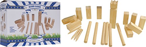 AM/63 - Amsterdam Kubb - Wurf-/Geschicklichkeitsspiel für Draußen - großes Kupp-Set aus Holz von AM/63 - Amsterdam