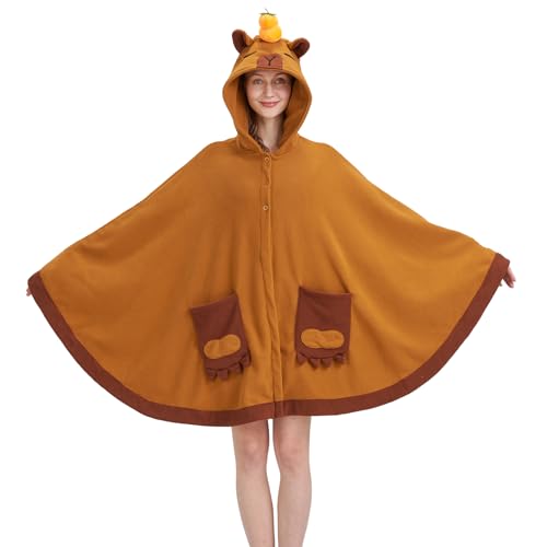 AMAMHAHAVA Capybara Umhang-Kostüm für Erwachsene, gemütlicher und lustiger Kapuzenumhang für Halloween und Cosplay AMAMHAHAVA Capybara Umhang-Kostüm für Erwachsene, gemütlicher und lustiger Kapuzenumhang für Halloween und Cosplay von AMAMHAHAVA