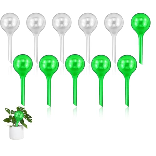 11 Stück Bewässerungskugeln für Pflanzen, 5cm Kleine Gießkugeln, Automatische Bewässerungssystem für Pflanzen, Geeignet zum Pflanzen Bewässerung für Drinnen und Draußen (Transparent & Grün) von AMANDELIZABE