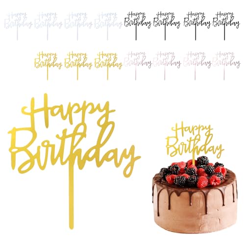 16 Stück Happy Birthday Tortendeko,Tortendeko Geburtstag,Cake Topper Geburtstag, Wiederverwendbarcake Acryl, Happy Birthday Cake Topper für Babyparty Jubiläen Party Dekoration 16 Stück Happy Birthday Tortendeko,Tortendeko Geburtstag,Cake Topper Geburtstag, Wiederverwendbarcake Acryl, Happy Birthday Cake Topper für Babyparty Jubiläen Party Dekoration von AMANDELIZABE