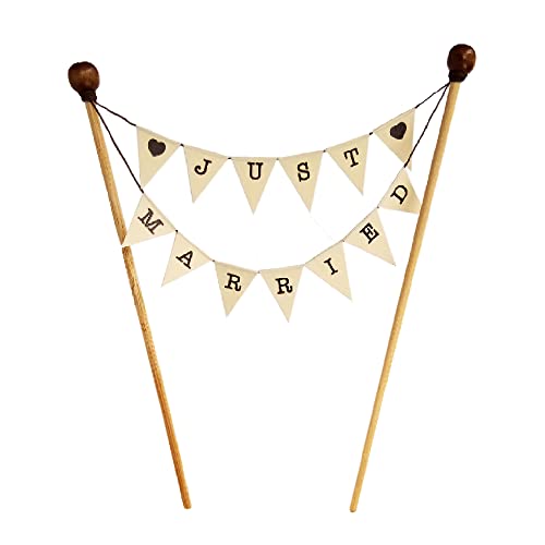 Erstaunliche Wimpelkette, Just Married-Kuchenaufsatz, handgefertigte Hochzeits-Wimpelkette, vollständig montierte Party-Dekoration mit Stangen in Lebensmittelqualität, braune Herzen, klein Erstaunliche Wimpelkette, Just Married-Kuchenaufsatz, handgefertigte Hochzeits-Wimpelkette, vollständig montierte Party-Dekoration mit Stangen in Lebensmittelqualität, braune Herzen, klein von amazing buntings