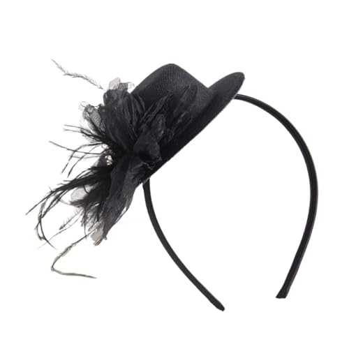 AMENGJ Federnetzstirnband Fascinator-Haarteil im Retro-Stil mit Perlenbesatz und Blumenmuster for Kostümpartys(Type 1) von AMENGJ