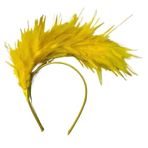 AMENGJ Federnetzstirnband Feder Fascinator Stirnband Frauen Kopfschmuck Hochzeit Kopfbedeckung Party Kopfschmuck Haar Zubehör(Color 10) von AMENGJ