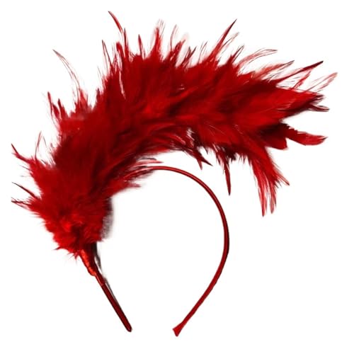 AMENGJ Federnetzstirnband Feder Fascinator Stirnband Frauen Kopfschmuck Hochzeit Kopfbedeckung Party Kopfschmuck Haar Zubehör(Color 5) von AMENGJ