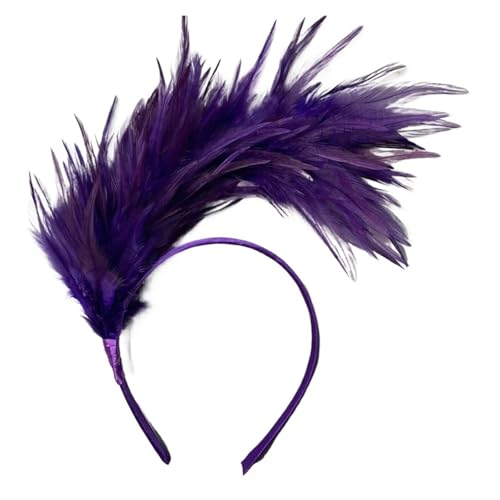 AMENGJ Federnetzstirnband Feder Fascinator Stirnband Frauen Kopfschmuck Hochzeit Kopfbedeckung Party Kopfschmuck Haar Zubehör(Color 6) von AMENGJ