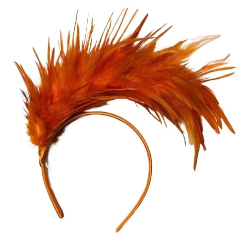 AMENGJ Federnetzstirnband Feder Fascinator Stirnband Frauen Kopfschmuck Hochzeit Kopfbedeckung Party Kopfschmuck Haar Zubehör(Color 7) von AMENGJ