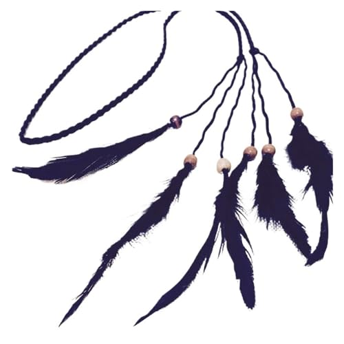 AMENGJ Federnetzstirnband Feder Stirnband Kopfschmuck Haar Seil Kopfbedeckung Tribal Hippie Party Zubehör von AMENGJ