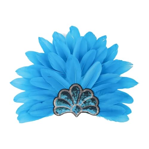 AMENGJ Federnetzstirnband Federkopfschmuck, Foto-Requisiten, Kopfbedeckung for Cosplay-Auftritte(Blue) von AMENGJ