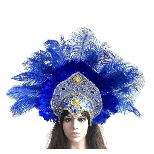 AMENGJ Federnetzstirnband Federkopfschmuck, Kopfschmuck, Krone, Stirnband for Bekleidungszubehör(Blue) von AMENGJ