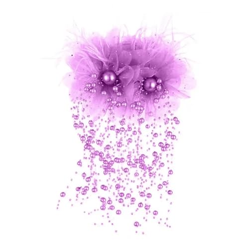 AMENGJ Federnetzstirnband Frauen Haar Klaue Feder Mesh Garn Blume Dekor Clip(Purple) von AMENGJ