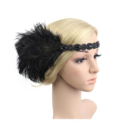 AMENGJ Federnetzstirnband Haarschmuck Vintage Party Kopfschmuck Frauen Flapper Feder Stirnband(Color 17) von AMENGJ