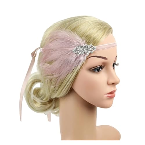 AMENGJ Federnetzstirnband Haarschmuck Vintage Party Kopfschmuck Frauen Flapper Feder Stirnband(Color 18) von AMENGJ