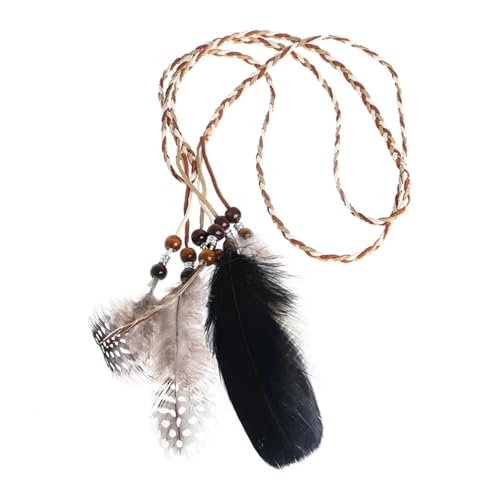 AMENGJ Federnetzstirnband Kopfschmuck Federn Stirnbänder Kopfstück(Color 1) von AMENGJ