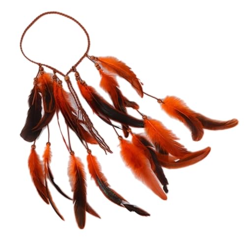 AMENGJ Federnetzstirnband Kopfschmuck Federn Stirnbänder Kopfstück(Color 10) von AMENGJ