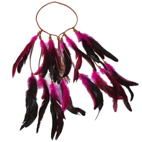 AMENGJ Federnetzstirnband Kopfschmuck Federn Stirnbänder Kopfstück(Color 11) von AMENGJ