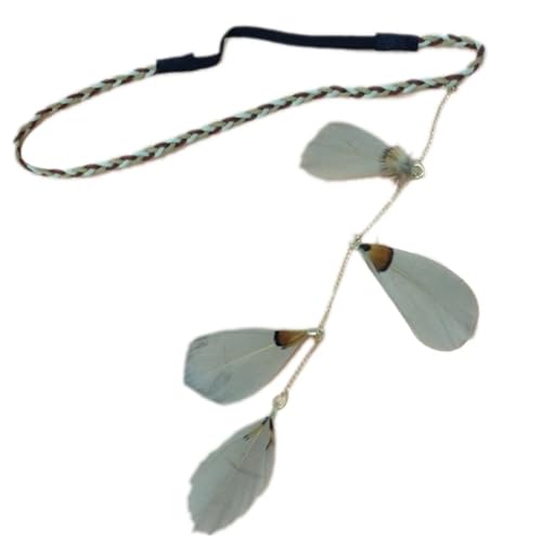 AMENGJ Federnetzstirnband Kopfschmuck Federn Stirnbänder Kopfstück(Color 4) von AMENGJ