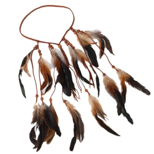 AMENGJ Federnetzstirnband Kopfschmuck Federn Stirnbänder Kopfstück(Color 9) von AMENGJ