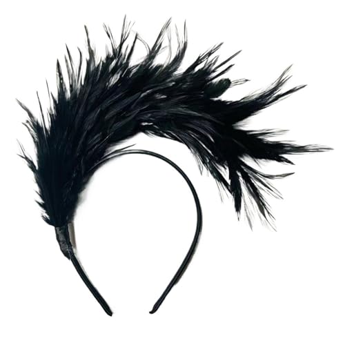 AMENGJ Federnetzstirnband Kopfschmuck Straußenfedern Ausgefallenes Stirnband Frau Haarschmuck(Color 11) von AMENGJ