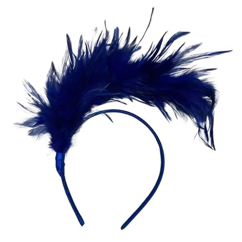 AMENGJ Federnetzstirnband Kopfschmuck Straußenfedern Ausgefallenes Stirnband Frau Haarschmuck(Color 2) von AMENGJ