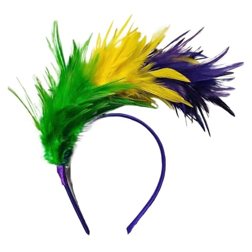AMENGJ Federnetzstirnband Kopfschmuck Straußenfedern Ausgefallenes Stirnband Frau Haarschmuck(Color 3) von AMENGJ